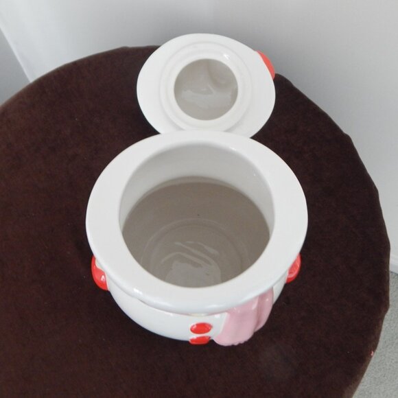 New Sanrio Hello Kitty Holiday Snowman 3D Sculpted Ceramic LRG Canister Jar Set - Picture 9 of 10